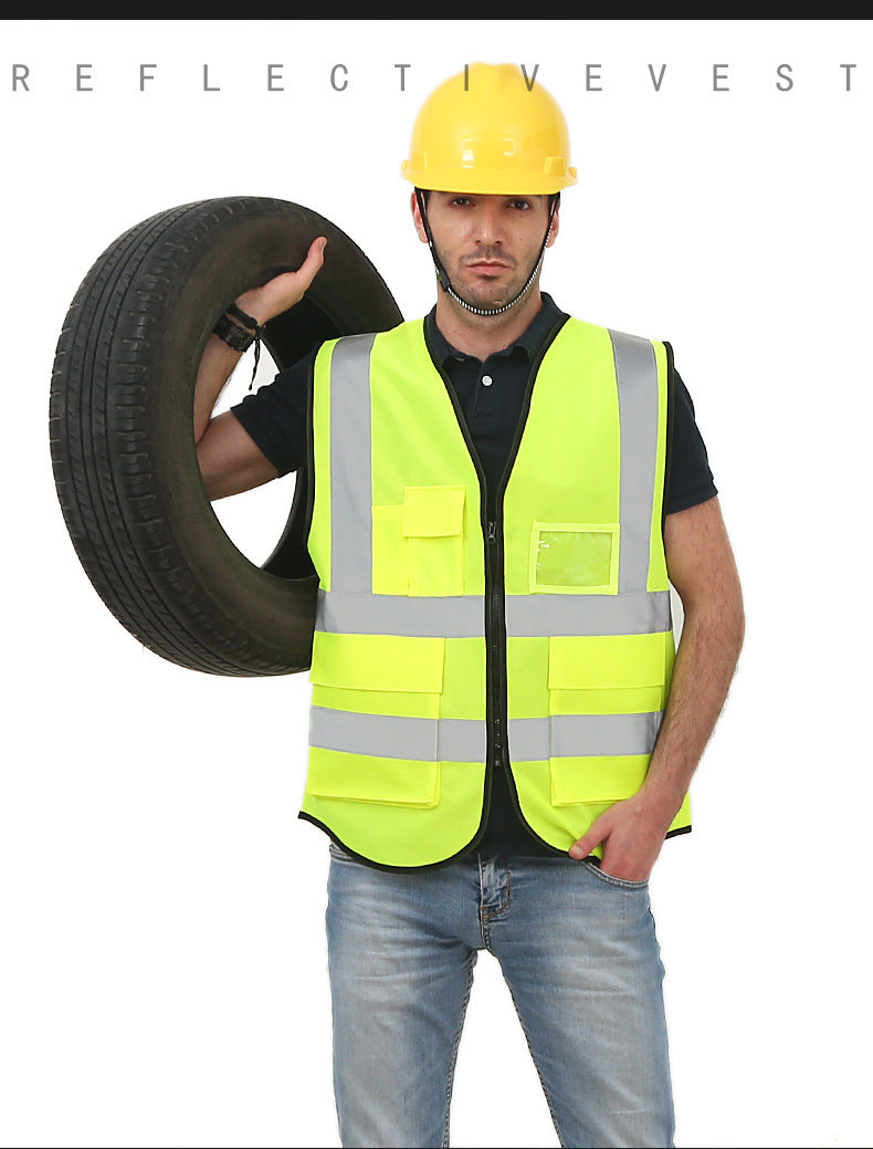 Reflective Vest multi-pocket traffic safety clothing - FREE SHIPPING